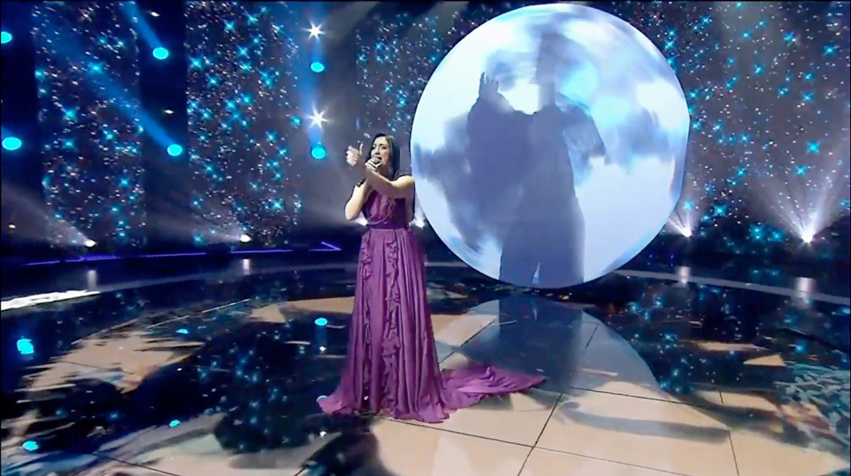 Yuval Raphael sings "Dancing Queen" on "Rising Star" to become Israel's selection for the 2025 Eurovision competition, Jan. 22, 2025. (Screenshot)